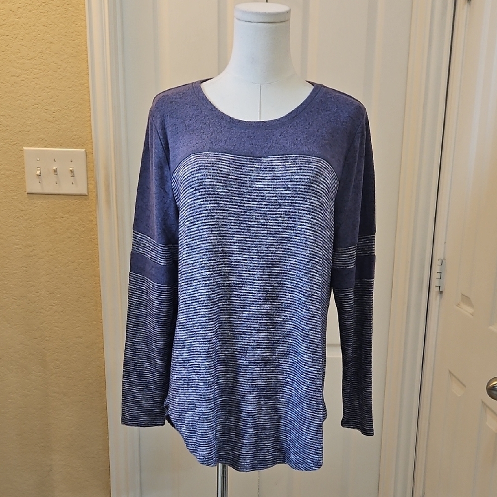 Joie & I Beautiful Purple Striped Long Sleeve Top Size PM